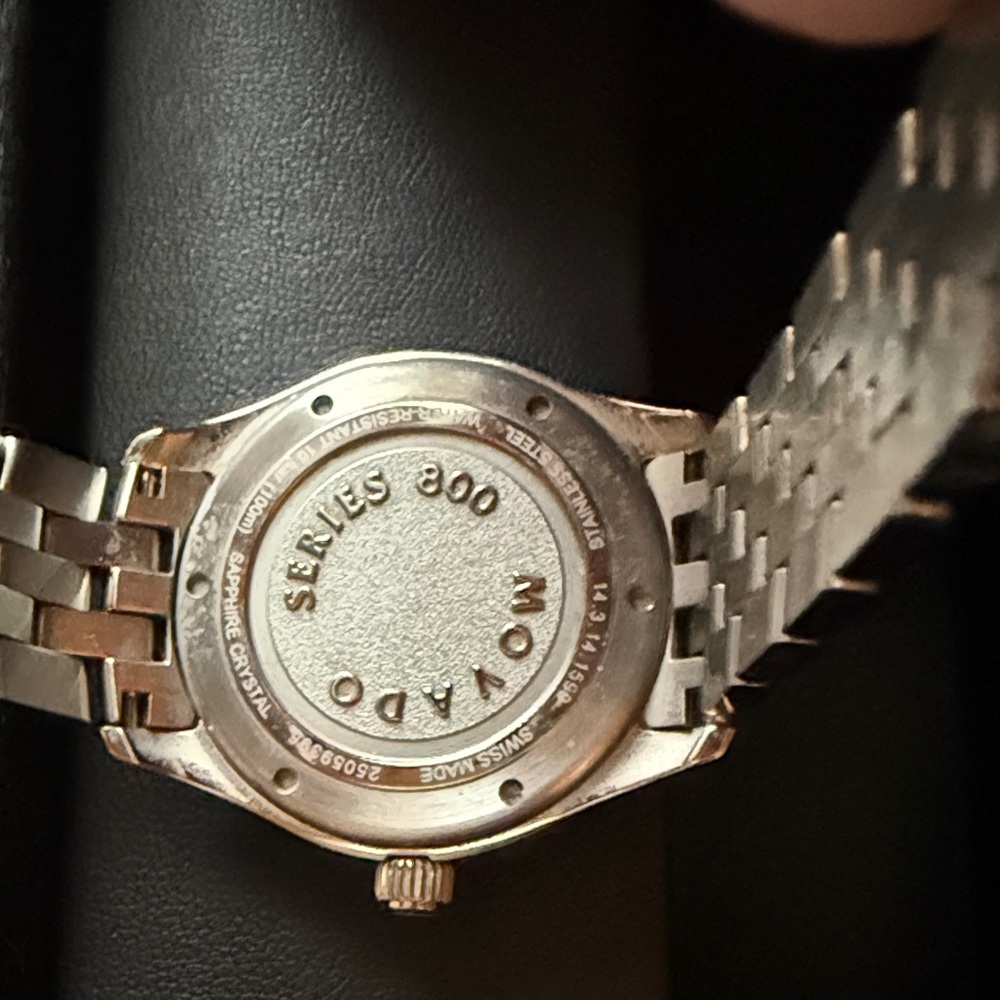 Movado Silver and Black Bracelet Watch - Picture 6 of 6